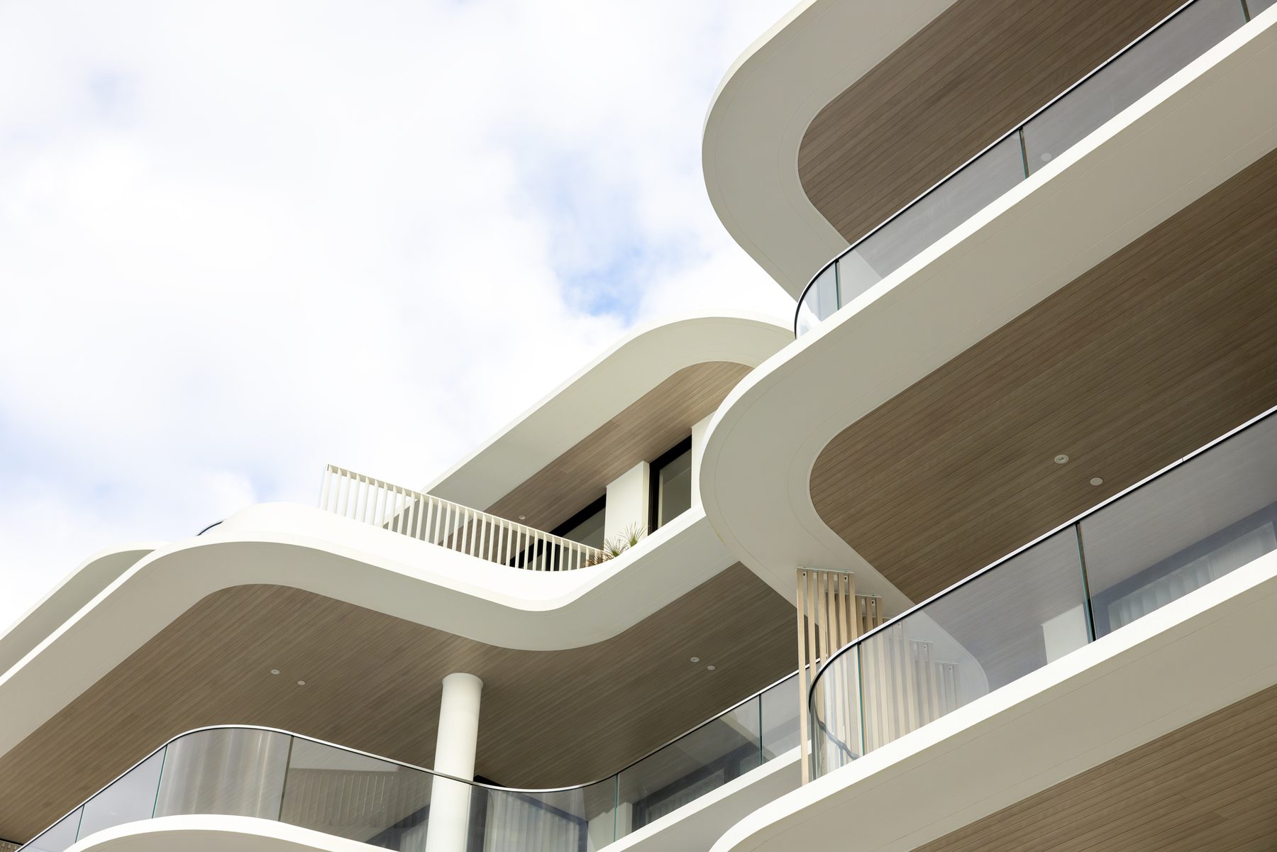 Sculpted balconies of an Elliott residence